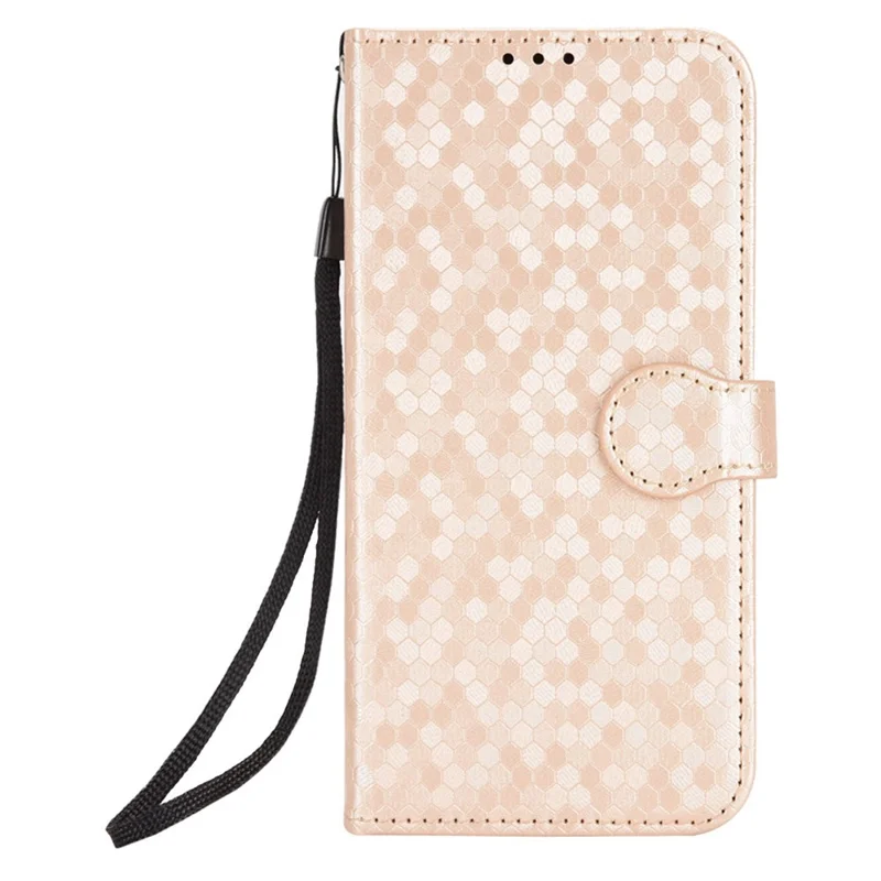 For Infinix Smart 10 Plus Wallet Case Dot Pattern Imprint PU Leather Phone Cover with Wrist Strap - Rose Gold