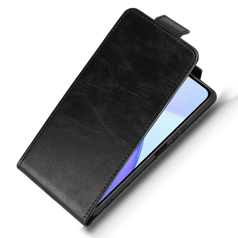 For Infinix Smart 10 Plus Stand Case Magnetic Clasp Vertical Flip Leather Phone Cover with Card Holder - Black