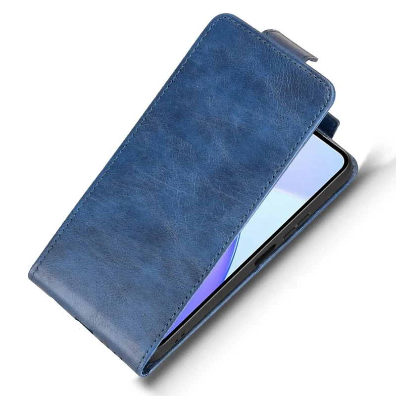 For Infinix Smart 10 Plus Stand Case Magnetic Clasp Vertical Flip Leather Phone Cover with Card Holder - Dark Blue