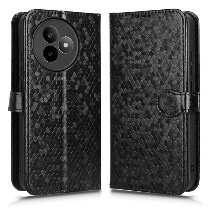 Per Xiaomi Redmi K80 Ultra 5G Custodia a portafoglio Motivo a pois Stampa in pelle PU Custodia per telefono con cinturino da polso - Nero