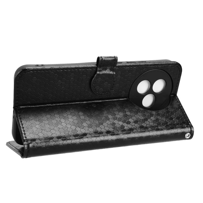 Per Xiaomi Redmi K80 Ultra 5G Custodia a portafoglio Motivo a pois Stampa in pelle PU Custodia per telefono con cinturino da polso - Nero