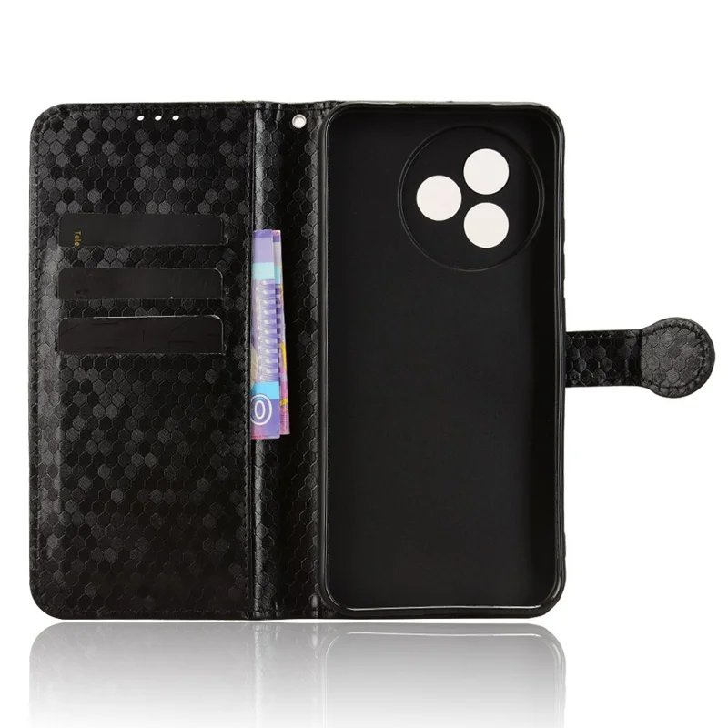 Per Xiaomi Redmi K80 Ultra 5G Custodia a portafoglio Motivo a pois Stampa in pelle PU Custodia per telefono con cinturino da polso - Nero