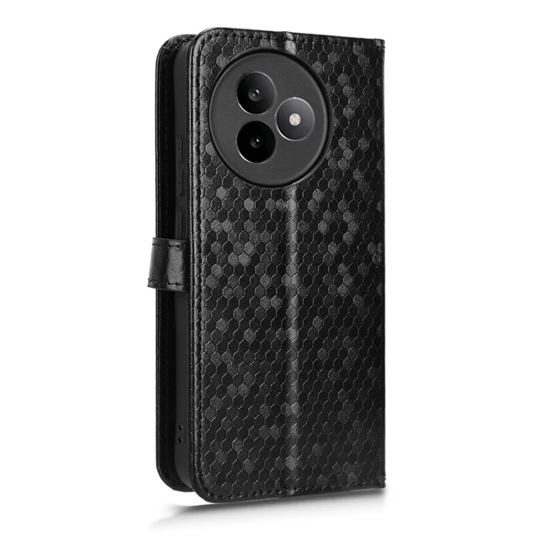 Per Xiaomi Redmi K80 Ultra 5G Custodia a portafoglio Motivo a pois Stampa in pelle PU Custodia per telefono con cinturino da polso - Nero