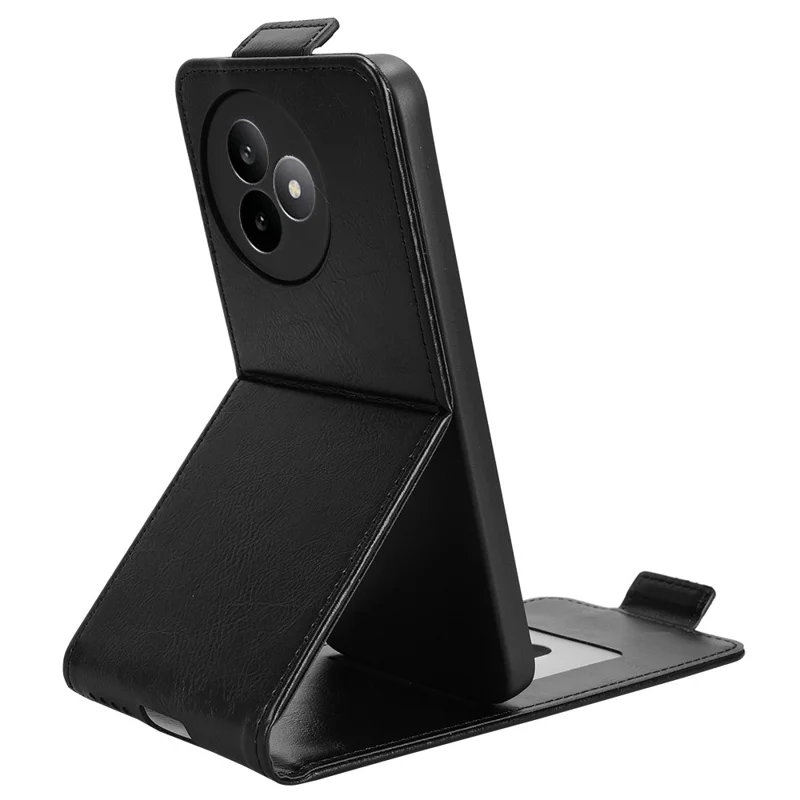 Per Xiaomi Redmi K80 Ultra 5G Custodia Stand Fermaglio Magnetico Flip Verticale Custodia in Pelle con Porta Carte - Nero