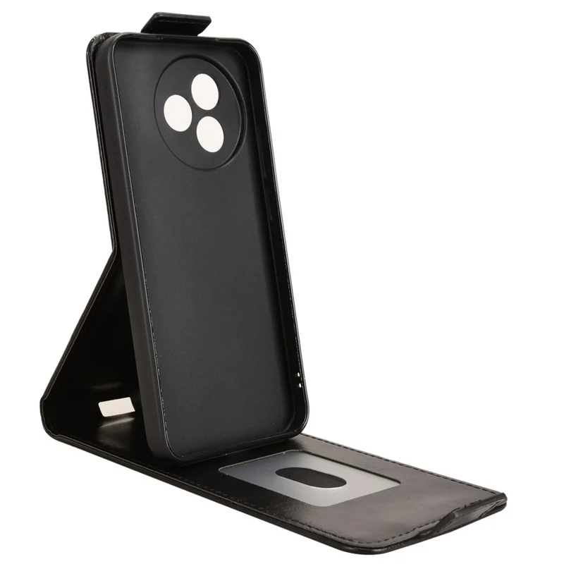 Per Xiaomi Redmi K80 Ultra 5G Custodia Stand Fermaglio Magnetico Flip Verticale Custodia in Pelle con Porta Carte - Nero