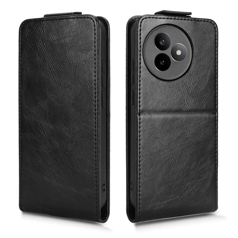 Per Xiaomi Redmi K80 Ultra 5G Custodia Stand Fermaglio Magnetico Flip Verticale Custodia in Pelle con Porta Carte - Nero