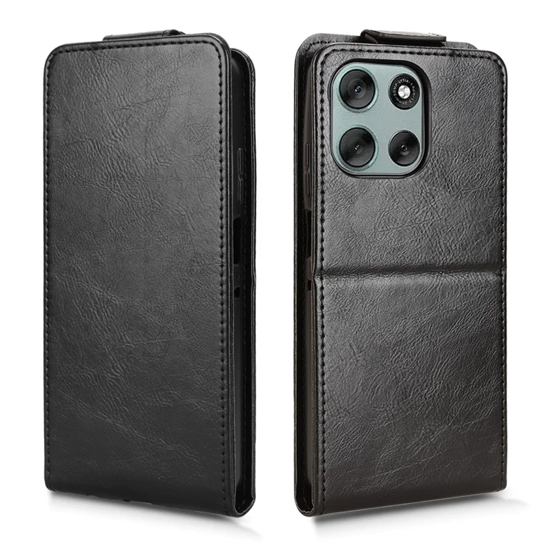 Per Motorola Moto G56 5G Custodia con Supporto Chiusura Magnetica Flip Verticale in Pelle con Porta Carte - Nero