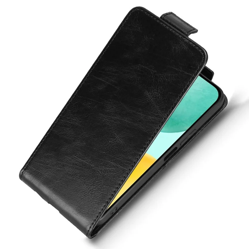 For Honor X6c 4G Stand Case Magnetic Clasp Vertical Flip Leather Phone Cover with Card Holder - Black