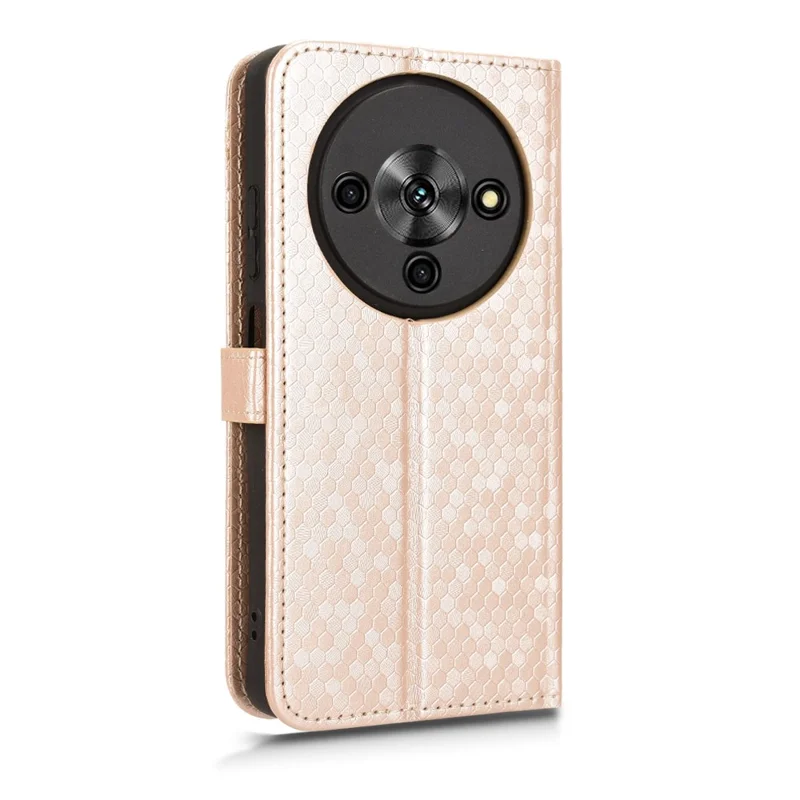 For ZTE Blade A76 5G Wallet Case Dot Pattern Imprint PU Leather Phone Cover with Wrist Strap - Rose Gold