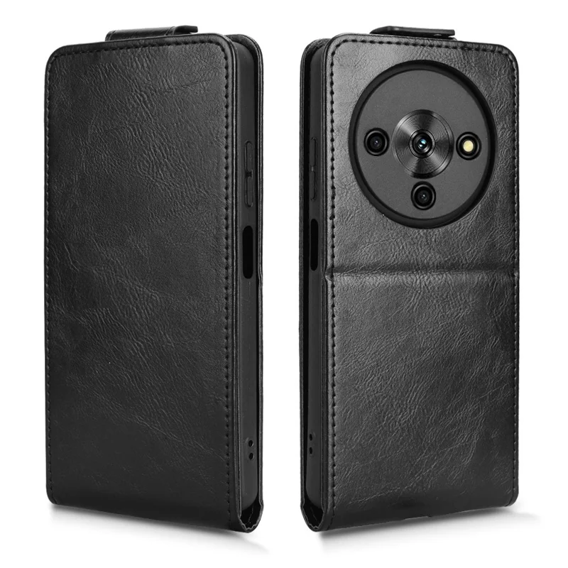 For ZTE Blade A76 5G Stand Case Magnetic Clasp Vertical Flip Leather Phone Cover with Card Holder - Black