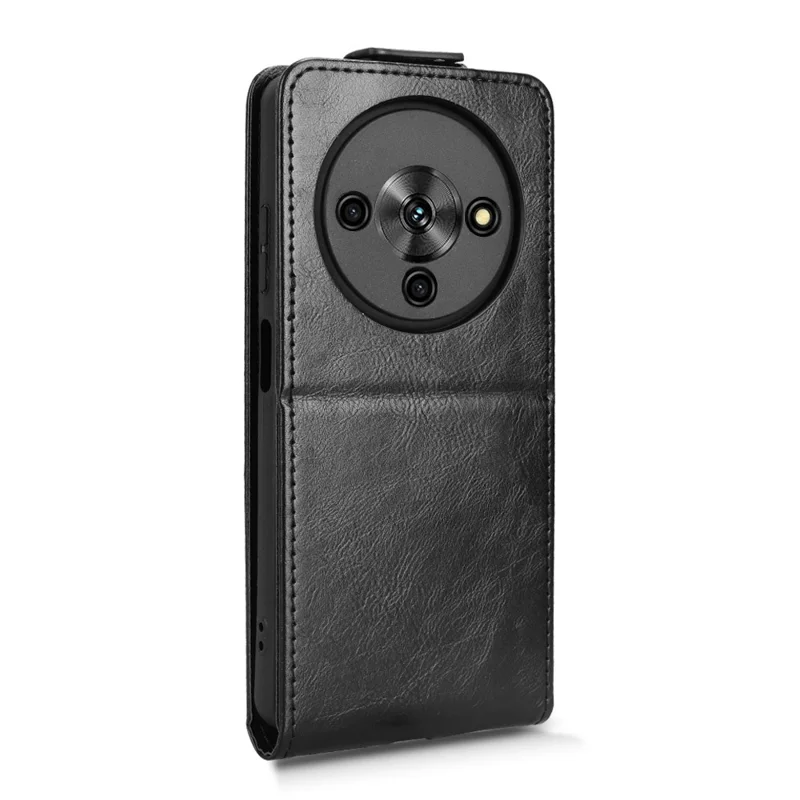 For ZTE Blade A76 5G Stand Case Magnetic Clasp Vertical Flip Leather Phone Cover with Card Holder - Black