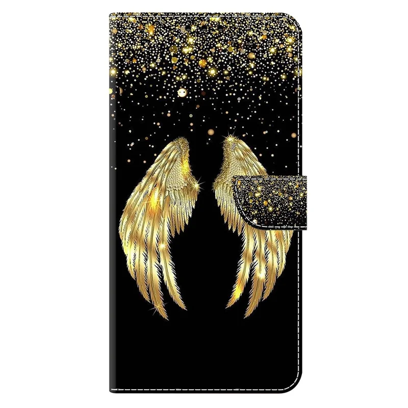 For iPhone 17 Case 3D Pattern PU Leather Wallet Phone Cover with Stand - Gold Wing