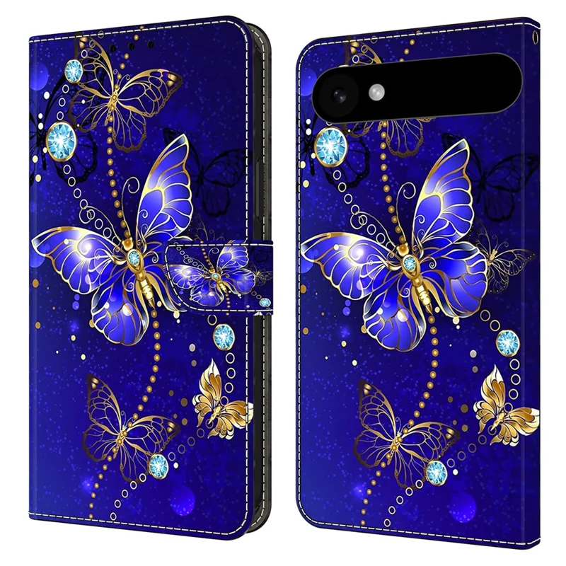 For iPhone Air Case 3D Pattern PU Leather Wallet Phone Cover with Stand - Diamond Butterfly