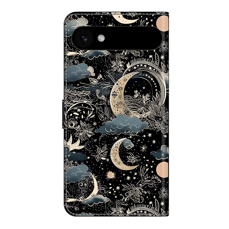 Für iPhone 17 Air Hülle aus PU-Leder mit Geldbörse und Ständer - Mond