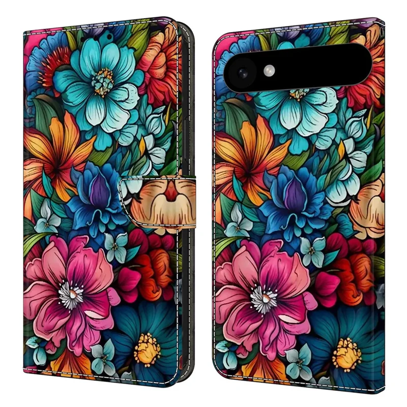 For iPhone Air Case with Card Slot Pattern Printed TPU + PU Leather Flip Phone Cover - Staphyllum