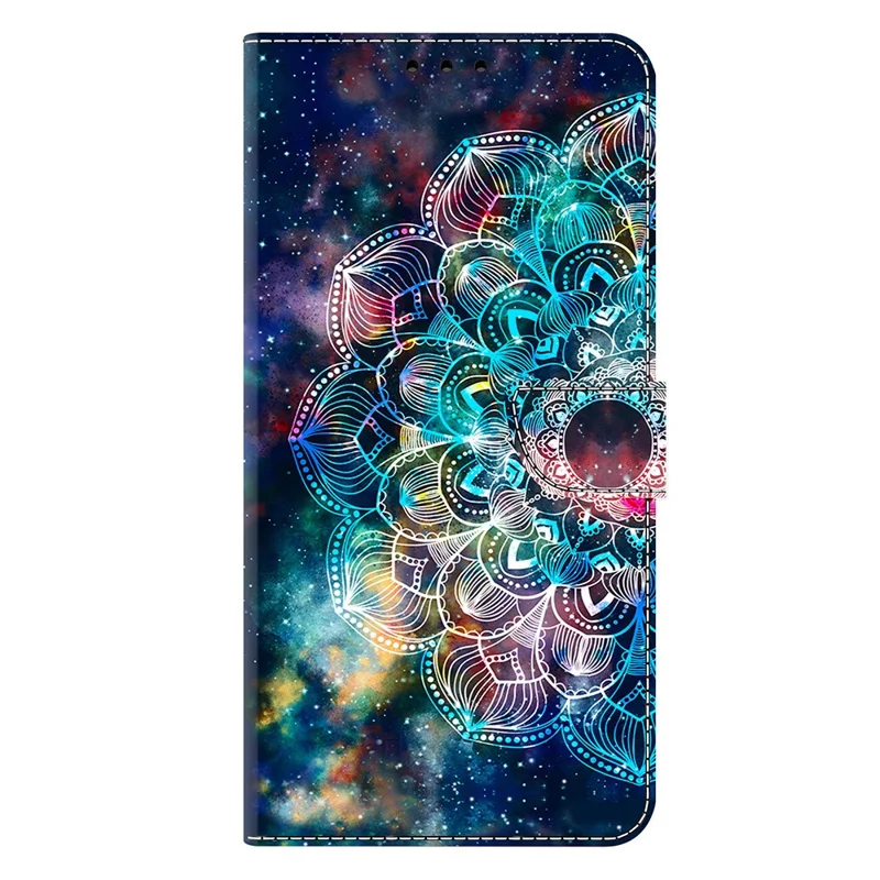 For iPhone 17 Pro Max Case with Card Slot Pattern Printed TPU + PU Leather Flip Phone Cover - Gyro Flower