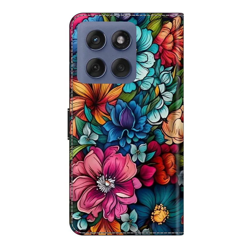 For Motorola Edge 60 Fusion 5G  /  Edge 60 5G Case with Card Slot Pattern Printed TPU + PU Leather Flip Phone Cover - Staphyllum