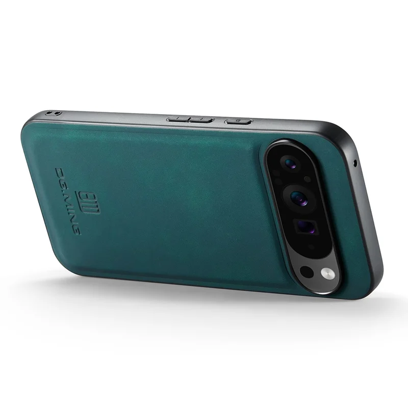 DG.MING For Google Pixel 10 Pro XL Case PU Leather Covered PC + TPU Hybrid Phone Shell - Green