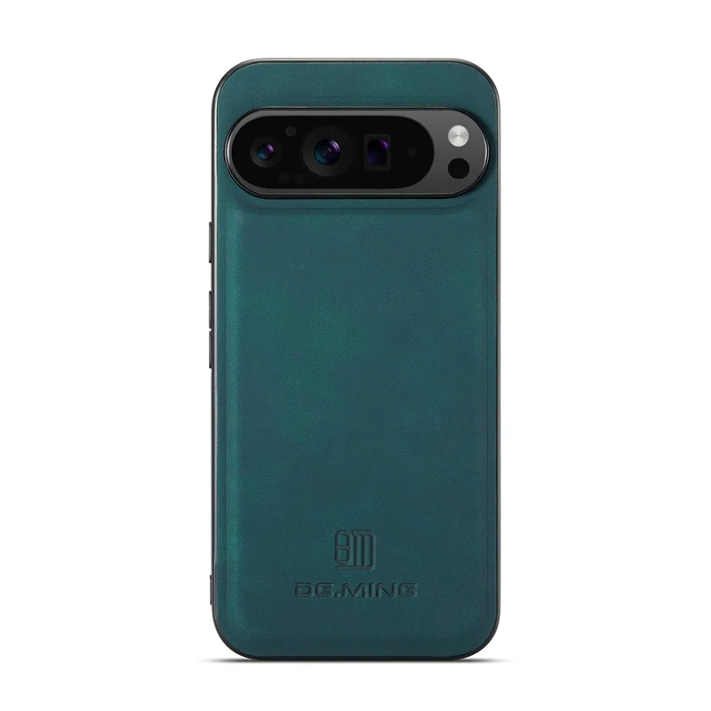DG.MING For Google Pixel 10 Pro XL Case PU Leather Covered PC + TPU Hybrid Phone Shell - Green