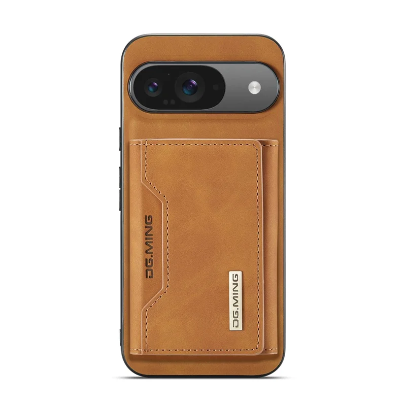 DG.MING Série M2 para Capa de Celular Google Pixel 10 Pro / Pixel 10 - Carteira Destacável PU + PC + TPU - Marrom