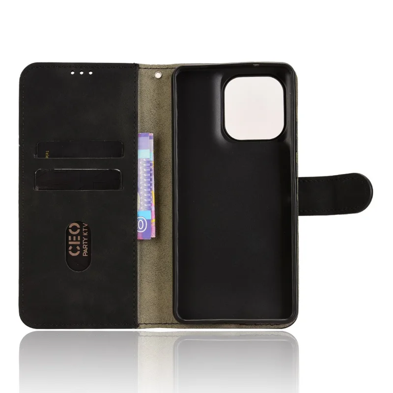 For Motorola Moto G86 Power 5G Leather Case Skin Feel Anti Drop Wallet Flip Phone Cover - Black