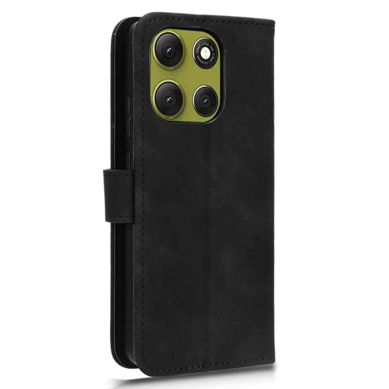 For Motorola Moto G86 Power 5G Leather Case Skin Feel Anti Drop Wallet Flip Phone Cover - Black