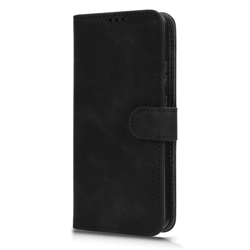 For Motorola Moto G86 Power 5G Leather Case Skin Feel Anti Drop Wallet Flip Phone Cover - Black
