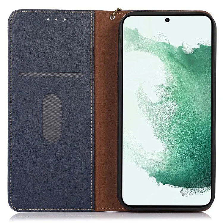 Khazneh Para Samsung Galaxy S23 Nappa Casa de Textura Casa de Textime - Azul