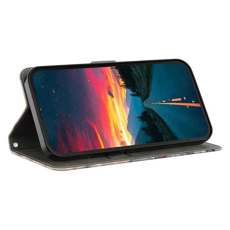 For iPhone 17 Pro Max Wallet Case Pattern Printing Stand Leather Flip Phone Cover - Butterfly Cobalt Tower