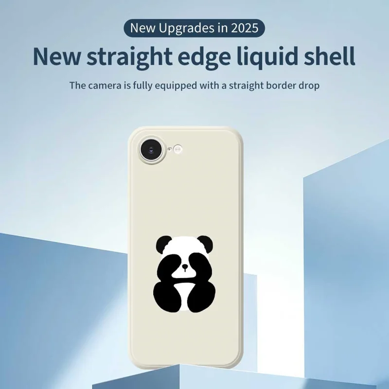 Cover per iPhone 16e con Stampa di Panda Bendato - Bordo Dritto TPU Posteriore Telefono - Verde