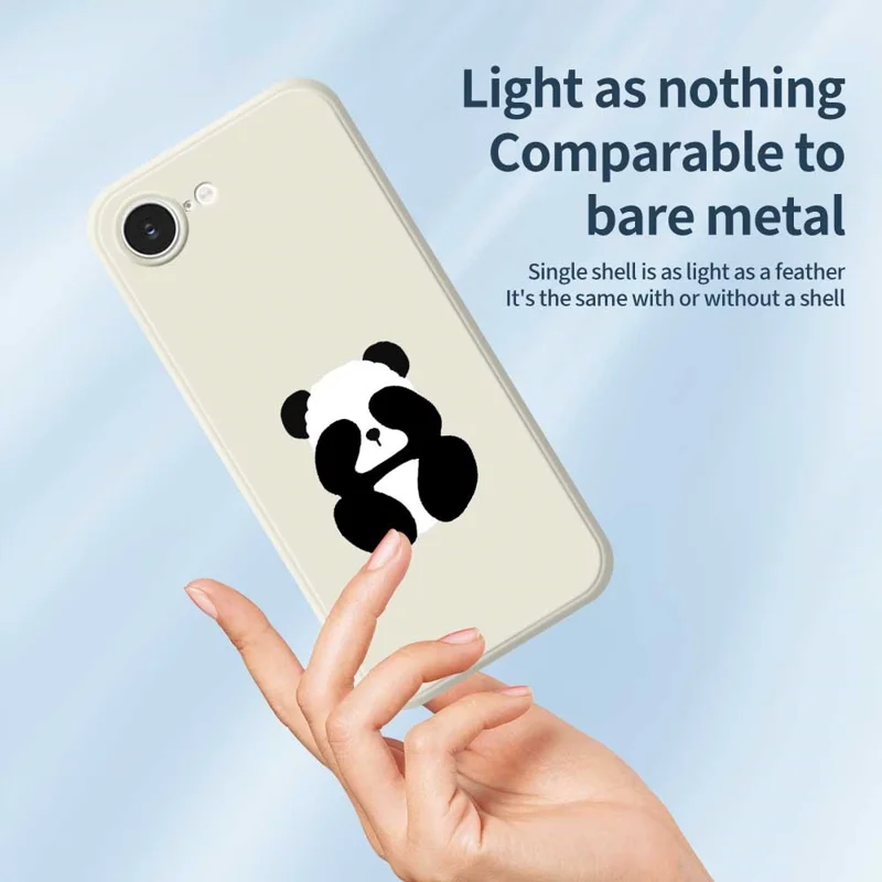 Cover per iPhone 16e con Stampa di Panda Bendato - Bordo Dritto TPU Posteriore Telefono - Verde