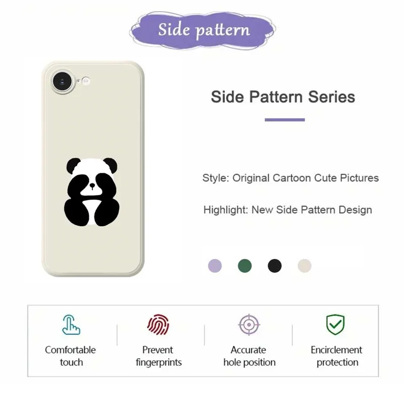 Cover per iPhone 16e con Stampa di Panda Bendato - Bordo Dritto TPU Posteriore Telefono - Verde