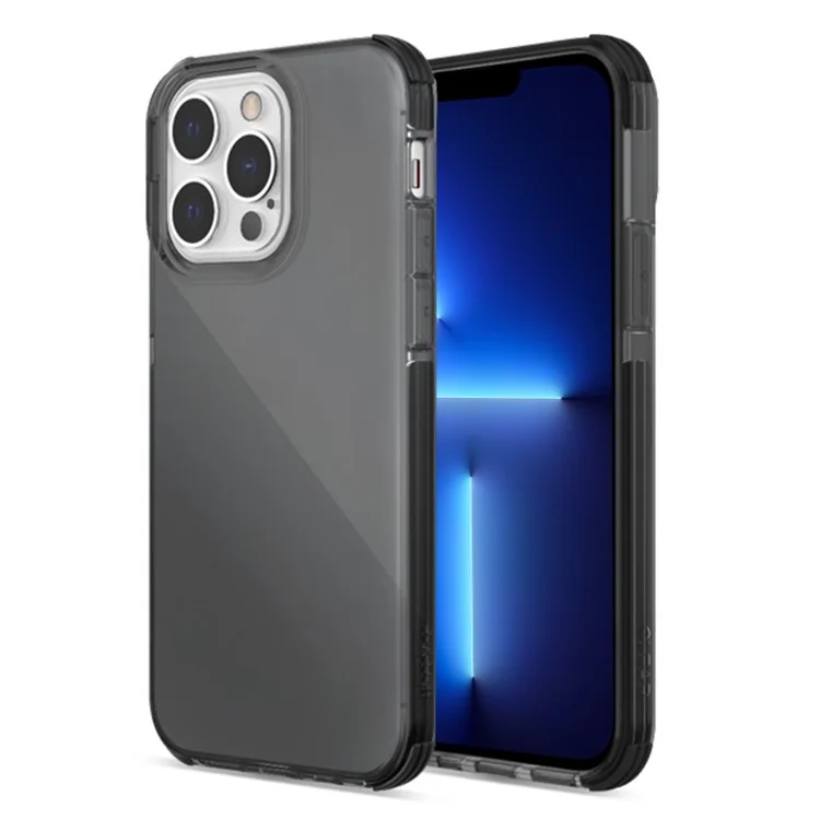 Serie de Defensa Transparente Para Iphone 13 Pro Max 6.7 Pulgadas Case de Teléfono a Prueba de Gota Con Protección de Esquinas de Airbag - Negro