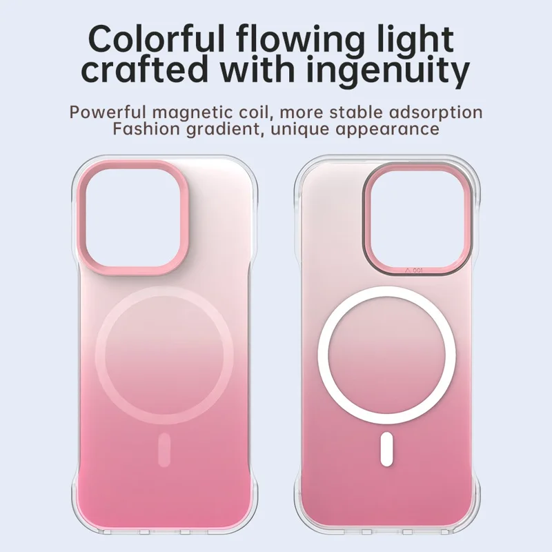 Cover per iPhone 16 Pro Custodia Magnetica Design Sfumato Senza Bordi IMD TPU + PC + PET - Rosa