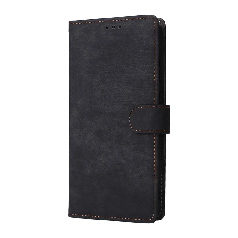 For Samsung Galaxy S25 FE Case Wallet RFID Blocking PU Leather Phone Cover Stand with Strap - Black