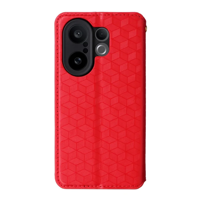 For vivo X200 FE 5G / S30 Pro mini 5G Case Wallet Rhombus Imprinted Leather Phone Cover - Red