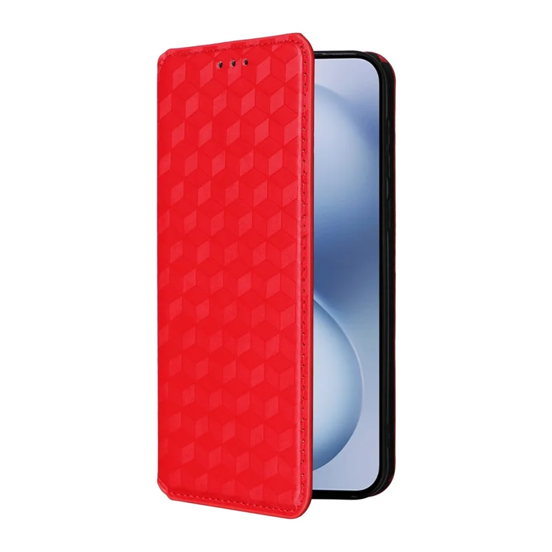 For vivo X200 FE 5G / S30 Pro mini 5G Case Wallet Rhombus Imprinted Leather Phone Cover - Red