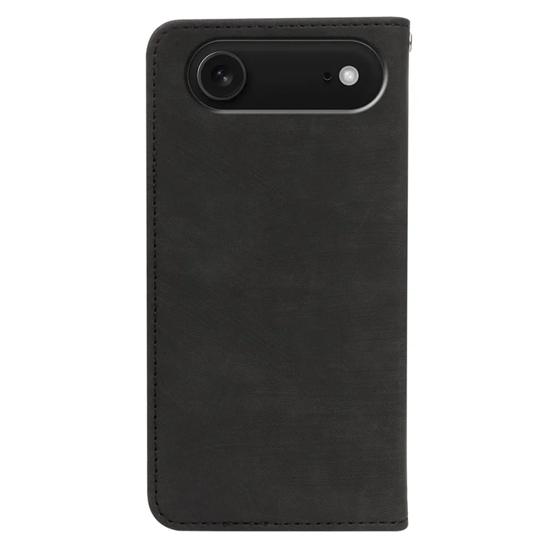Für iPhone 17 Air Hülle Starke Magnetische Lederbrieftasche Handyhülle mit gestreifter Textur - Schwarz