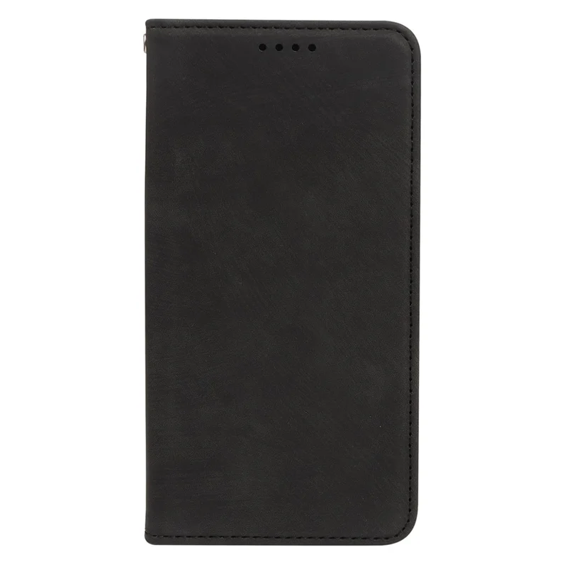 For iPhone 17 Case Strong Magnetic Leather Wallet Phone Cover with Striped Texture - Black