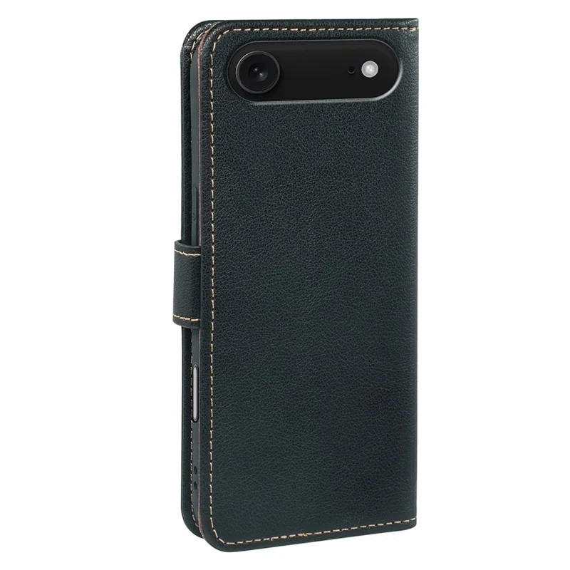 Per iPhone 17 Custodia Air con Portafoglio Antilettura RFID, Texture in Pelle di Litchi, Chiusura Magnetica - Nero