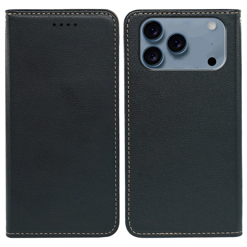 For iPhone 17 Pro Case Wallet RFID Blocking Leather Phone Cover Strong Magnetic Closure - Black