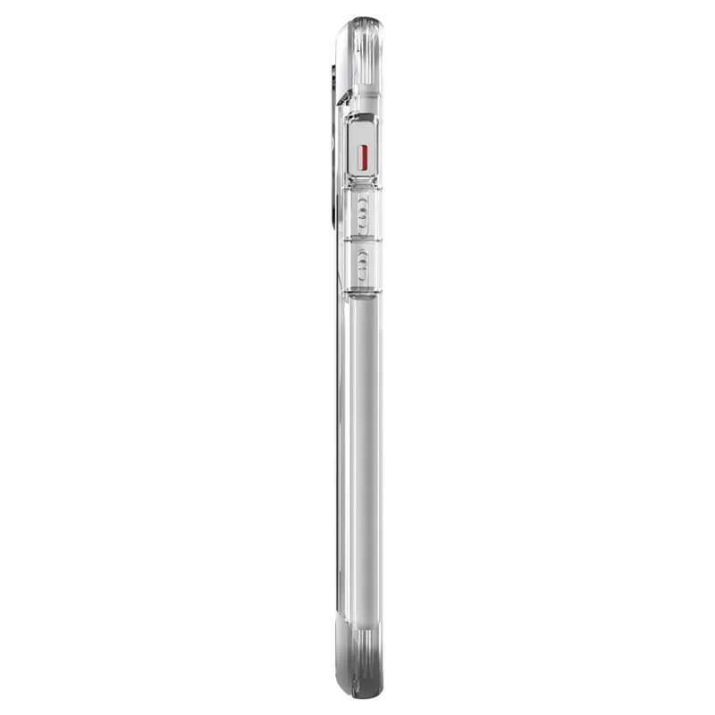 DEFENSE Anti-fall Phone Case for iPhone 14 Pro Max Air Soft TPU Aluminum Alloy Corners Protective Phone Cover - Transparent Black