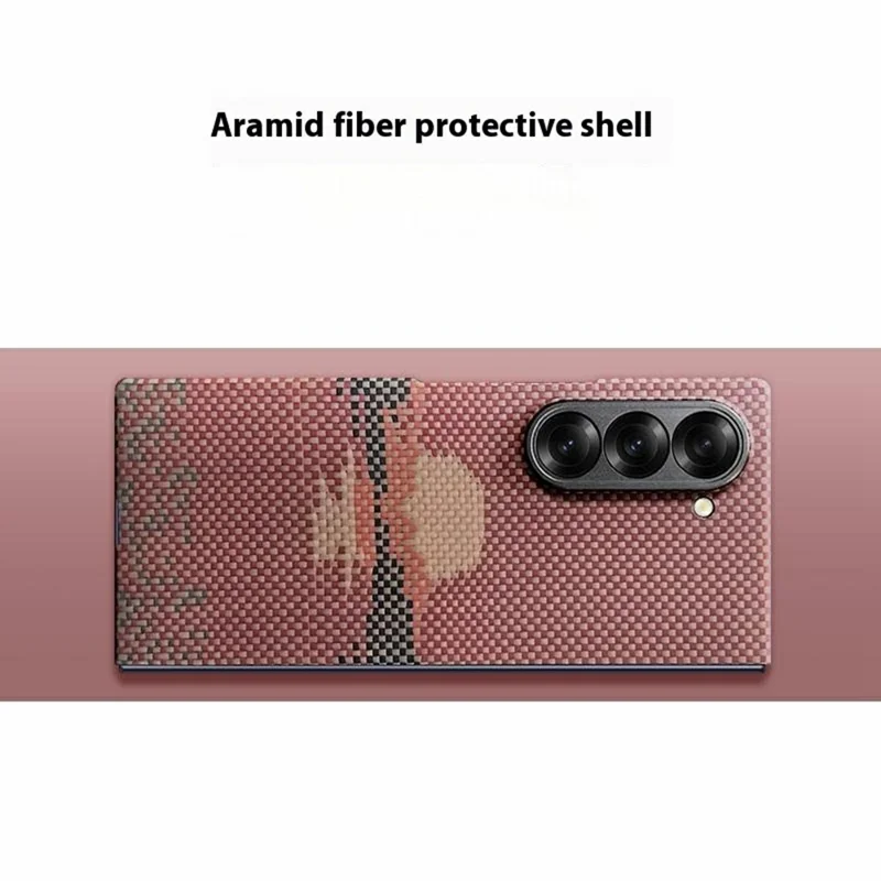 For Samsung Galaxy Z Fold6 5G Magnetic Case Precise Cutouts Aramid Fiber Phone Cover with Metal Lens Frame - Moon