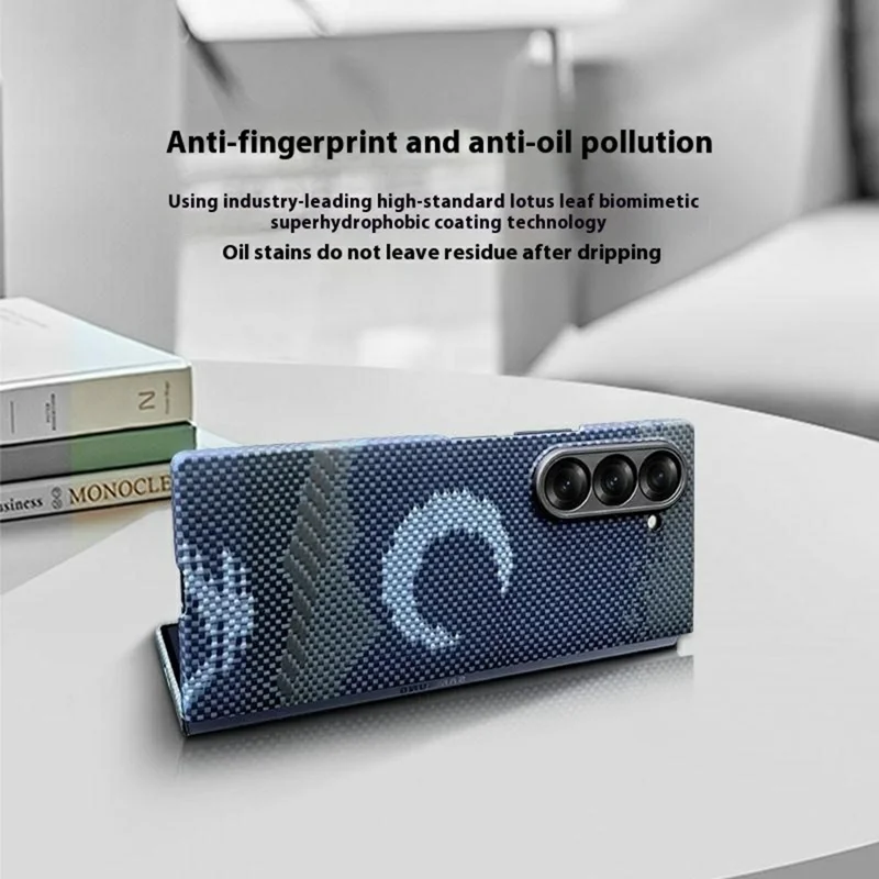 For Samsung Galaxy Z Fold6 5G Magnetic Case Precise Cutouts Aramid Fiber Phone Cover with Metal Lens Frame - Moon