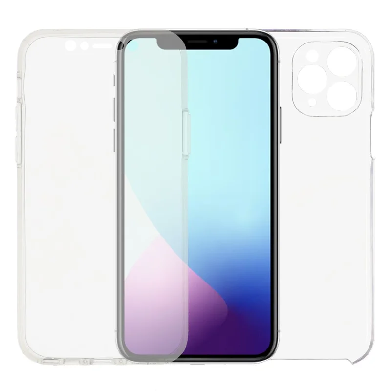 Coque pour iPhone 11 Pro Max Cadre TPU Transparent Arrière Acrylique avec Film PET