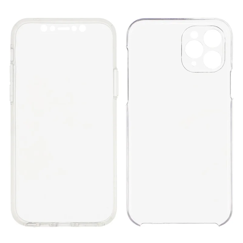 Coque pour iPhone 11 Pro Max Cadre TPU Transparent Arrière Acrylique avec Film PET