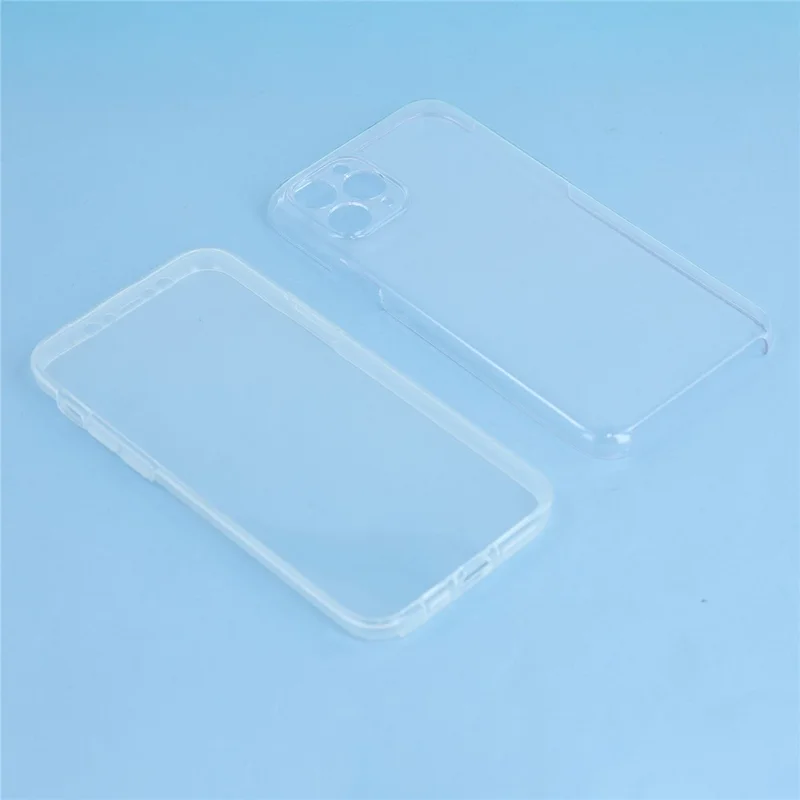 Coque pour iPhone 11 Pro Max Cadre TPU Transparent Arrière Acrylique avec Film PET