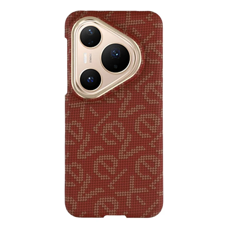 X-LEVEL Pour Huawei Pura 80 Ultra Coque Compatible avec MagSafe PC + Coque Arrière Métallique en Fibre de Carbone - Rouge