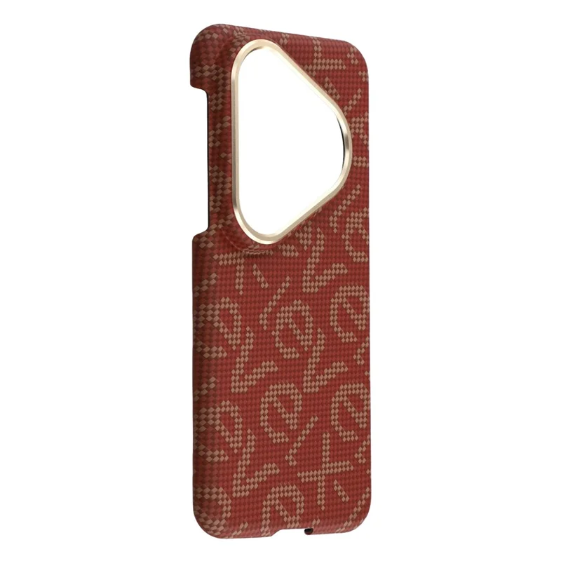 X-LEVEL Pour Huawei Pura 80 Ultra Coque Compatible avec MagSafe PC + Coque Arrière Métallique en Fibre de Carbone - Rouge