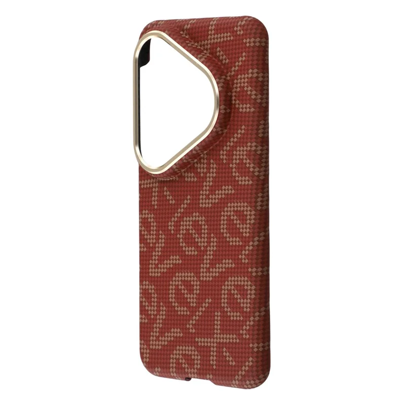 X-LEVEL Pour Huawei Pura 80 Ultra Coque Compatible avec MagSafe PC + Coque Arrière Métallique en Fibre de Carbone - Rouge